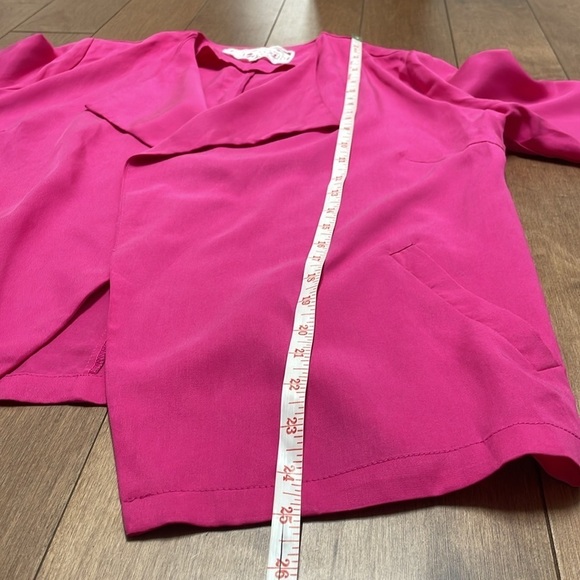 Pink Martini Melody Jacket blazer oversized hot pink tencel 3/4sleeves size XS - Picture 10 of 10